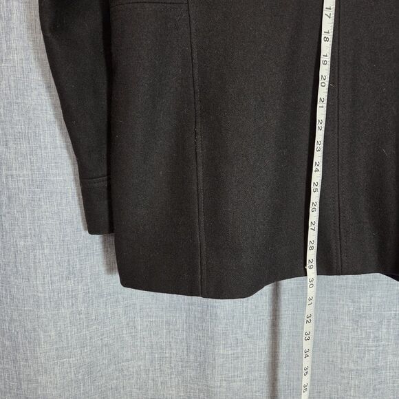 London Fog Hooded Stadium Jacket Wool Blend Women's XXL Lined Black Full Zip - Picture 6 of 14